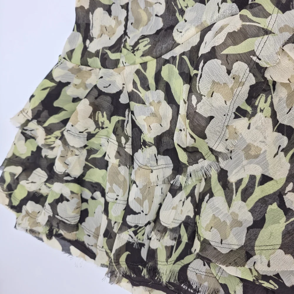 Free People Raven Printed Mini Dress Black Coffee Combo Green Floral S NWT $128 - Picture 10 of 15